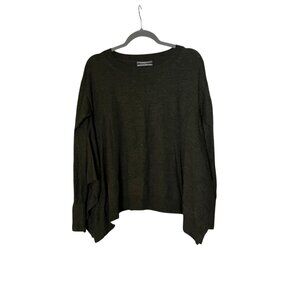 By Anthropologie Deep Green Crewneck Sweater Merino Wool Oversized Sz Small